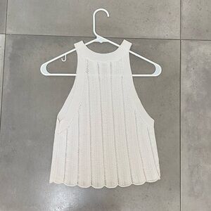 Aritzia Sleeveless Knit Racerback Tank Top - White